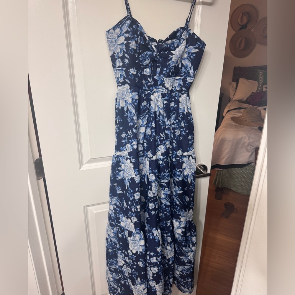 Trixxi Blue and White Floral Maxi Dress